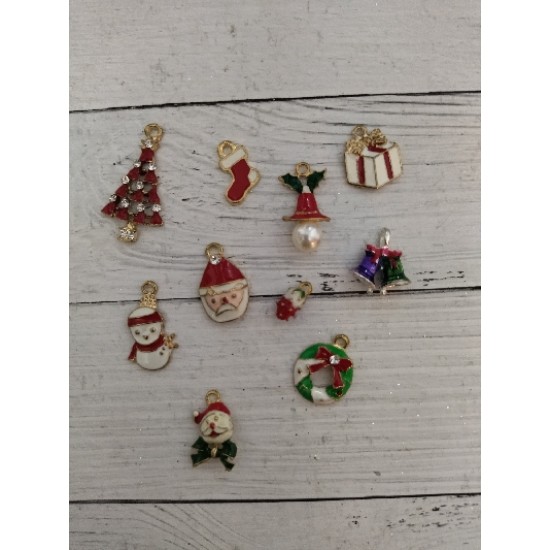 Набор новогодних подвесок 10 шт, цена за набор